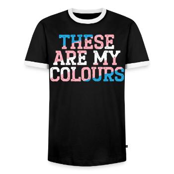 Das sind meine Farben LGBTQ Transgender Rechte - Männer Kontrast-T-Shirt - Schwarz/Weiß - Vorne - AI Model Female 172 light (172cm) & AI Model Male 178 light (178cm)