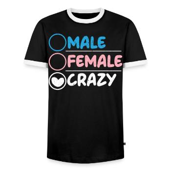 Männlich Weiblich Crazy Rainbow Pride LGBTQ Transgender - Männer Kontrast-T-Shirt - Schwarz/Weiß - Vorne - AI Model Female 172 light (172cm) & AI Model Male 178 light (178cm)