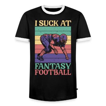 Ich sauge an Fantasy Football Auto Draft Sport Lover - Männer Kontrast-T-Shirt - Schwarz/Weiß - Vorne - AI Model Female 172 light (172cm) & AI Model Male 178 light (178cm)