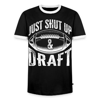 Tais-toi et drafte Fantasy Football Sport - T-shirt contrasté Homme - noir/blanc - Devant - AI Model Female 172 light (172cm) & AI Model Male 178 light (178cm)
