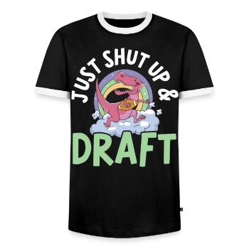 Tais-toi et drafte Fantasy Football Sport - T-shirt contrasté Homme - noir/blanc - Devant - AI Model Female 172 light (172cm) & AI Model Male 178 light (178cm)