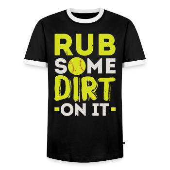 Frottez de la saleté dessus Lanceur de balle molle - T-shirt contrasté Homme - noir/blanc - Devant - AI Model Female 172 light (172cm) & AI Model Male 178 light (178cm)