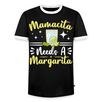Mamacita a besoin d’une Margarita Alcoholic Mama Cocktail - T-shirt contrasté Homme - noir/blanc - Devant - AI Model Female 172 light (172cm) & AI Model Male 178 light (178cm)