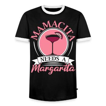 Mamacita a besoin d’une Margarita Alcoholic Mama Cocktail - T-shirt contrasté Homme - noir/blanc - Devant - AI Model Female 172 light (172cm) & AI Model Male 178 light (178cm)