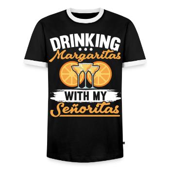 Boire de la margarita avec mes señoritas alcoolisées - T-shirt contrasté Homme - noir/blanc - Devant - AI Model Female 172 light (172cm) & AI Model Male 178 light (178cm)