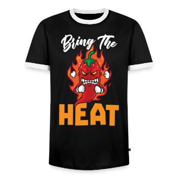 Bring The Heat Chili Spicy Food Lover Chipotle - Men's Ringer Shirt - black/white - Front - AI Model Female 172 light (172cm) & AI Model Male 178 light (178cm)