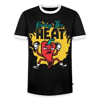 Bring The Heat Chili Spicy Food Lover Chipotle - Men's Ringer Shirt - black/white - Front - AI Model Female 172 light (172cm) & AI Model Male 178 light (178cm)