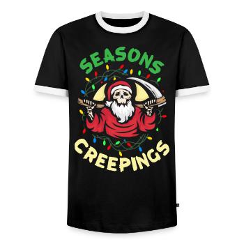 Seasons Creepings Nu Goth Okkulter Hexe Satanismus - Männer Kontrast-T-Shirt - Schwarz/Weiß - Vorne - AI Model Female 172 light (172cm) & AI Model Male 178 light (178cm)