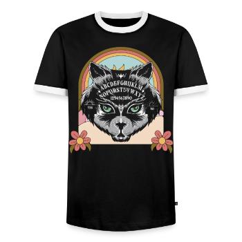 Nu Goth Japanische ästhetische okkulte Hexerei Hexe - Männer Kontrast-T-Shirt - Schwarz/Weiß - Vorne - AI Model Female 172 light (172cm) & AI Model Male 178 light (178cm)