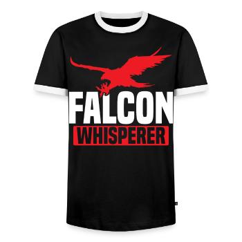 Falknerei Falkenflüsterer Jagdmeister Falkner - Männer Kontrast-T-Shirt - Schwarz/Weiß - Vorne - AI Model Female 172 light (172cm) & AI Model Male 178 light (178cm)