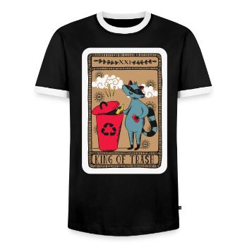 Roi de la carte de tarot poubelle lecture de magie noire occulte - T-shirt contrasté Homme - noir/blanc - Devant - AI Model Female 172 light (172cm) & AI Model Male 178 light (178cm)