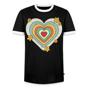 National Retro Day Vintage Old Classic 80er 90er Jahre - Männer Kontrast-T-Shirt - Schwarz/Weiß - Vorne - AI Model Female 172 light (172cm) & AI Model Male 178 light (178cm)