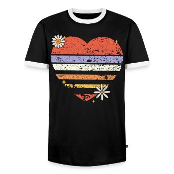 National Retro Day Vintage Old Classic 80er 90er Jahre - Männer Kontrast-T-Shirt - Schwarz/Weiß - Vorne - AI Model Female 172 light (172cm) & AI Model Male 178 light (178cm)