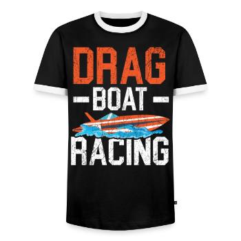 Drag Boat Rennboot Rennen Boot Reiten Liebhaber - Männer Kontrast-T-Shirt - Schwarz/Weiß - Vorne - AI Model Female 172 light (172cm) & AI Model Male 178 light (178cm)