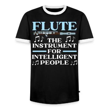 La flûte L’instrument pour les personnes intelligentes - T-shirt contrasté Homme - noir/blanc - Devant - AI Model Female 172 light (172cm) & AI Model Male 178 light (178cm)