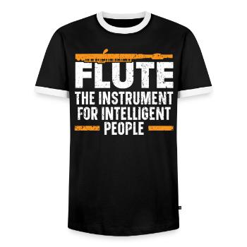 La flûte L’instrument pour les personnes intelligentes - T-shirt contrasté Homme - noir/blanc - Devant - AI Model Female 172 light (172cm) & AI Model Male 178 light (178cm)