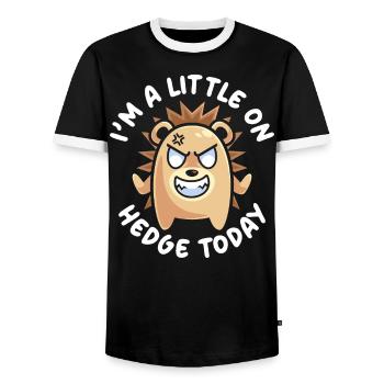 I'm A Little On Hedge Today Hedgehog Animal - Men's Ringer Shirt - black/white - Front - AI Model Female 172 light (172cm) & AI Model Male 178 light (178cm)