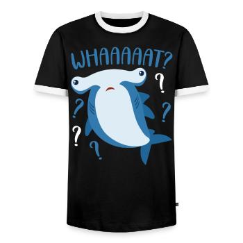 Requin-marteau Biologie marine Animal sous-marin - T-shirt contrasté Homme - noir/blanc - Devant - AI Model Female 172 light (172cm) & AI Model Male 178 light (178cm)