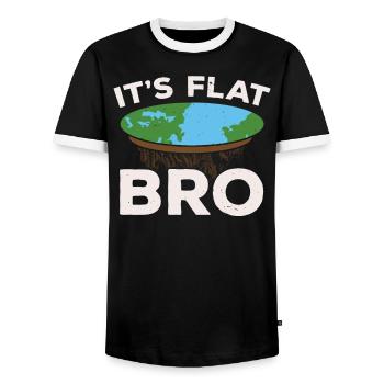 C’est Flat Bro Flat Earth Society Flat Earther - T-shirt contrasté Homme - noir/blanc - Devant - AI Model Female 172 light (172cm) & AI Model Male 178 light (178cm)