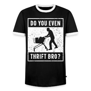 Faites-vous même Thrift Bro Thrifting Queen Thrifter - T-shirt contrasté Homme - noir/blanc - Devant - AI Model Female 172 light (172cm) & AI Model Male 178 light (178cm)