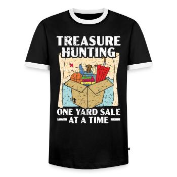 Schatzsuche Ein Yard Verkauf auf einmal sparsam - Männer Kontrast-T-Shirt - Schwarz/Weiß - Vorne - AI Model Female 172 light (172cm) & AI Model Male 178 light (178cm)