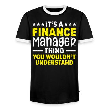 Une chose du directeur financier que vous ne comprendriez pas - T-shirt contrasté Homme - noir/blanc - Devant - AI Model Female 172 light (172cm) & AI Model Male 178 light (178cm)