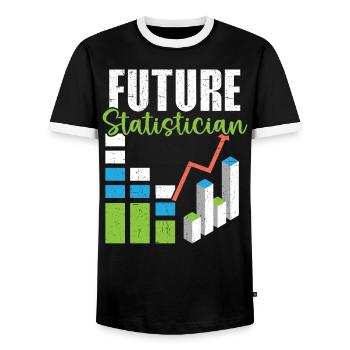 Future Statistician Data Analyst Job Statistics - Men's Ringer Shirt - black/white - Front - AI Model Female 172 light (172cm) & AI Model Male 178 light (178cm)