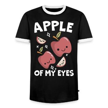 Apple Of My Eye Fruit Lover Apple Picking - Men's Ringer Shirt - black/white - Front - AI Model Female 172 light (172cm) & AI Model Male 178 light (178cm)