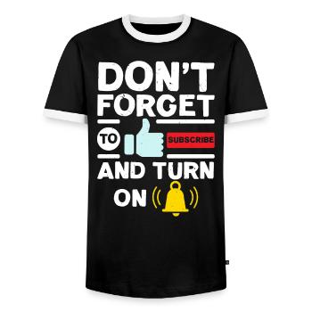 Content Creator Social Media Influencer Vlogger - Männer Kontrast-T-Shirt - Schwarz/Weiß - Vorne - AI Model Female 172 light (172cm) & AI Model Male 178 light (178cm)