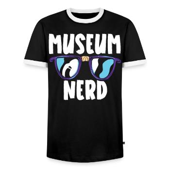 Museum Nerd Museum Lover Museum Kurator - Männer Kontrast-T-Shirt - Schwarz/Weiß - Vorne - AI Model Female 172 light (172cm) & AI Model Male 178 light (178cm)