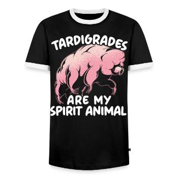 Tardigrades Are My Spirit Animal Water Bear Lover - Men's Ringer Shirt - black/white - Front - AI Model Female 172 light (172cm) & AI Model Male 178 light (178cm)