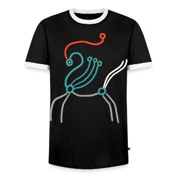 Pferd Avatar - Männer Kontrast-T-Shirt - Schwarz/Weiß - Vorne - AI Model Female 172 light (172cm) & AI Model Male 178 light (178cm)
