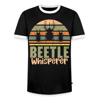 Entomologie des insectes Entomologiste Coléoptère Whisperer - T-shirt contrasté Homme - noir/blanc - Devant - AI Model Female 172 light (172cm) & AI Model Male 178 light (178cm)