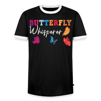 Butterfly Whisperer Entomologie Entomologiste des insectes - T-shirt contrasté Homme - noir/blanc - Devant - AI Model Female 172 light (172cm) & AI Model Male 178 light (178cm)