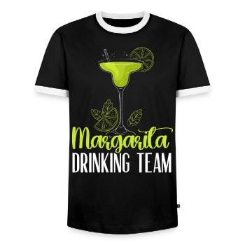 Margarita Drinking Team Alcoholic Drink Cocktail - Men's Ringer Shirt - black/white - Front - AI Model Female 172 light (172cm) & AI Model Male 178 light (178cm)
