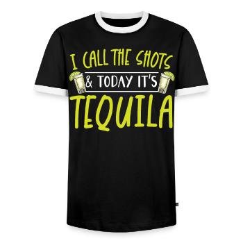 Ich habe das Sagen und heute ist es Tequila Drinker - Männer Kontrast-T-Shirt - Schwarz/Weiß - Vorne - AI Model Female 172 light (172cm) & AI Model Male 178 light (178cm)