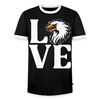 Vogelliebhaber Tier Ornithologie Adlerflüsterer - Männer Kontrast-T-Shirt - Schwarz/Weiß - Vorne - AI Model Female 172 light (172cm) & AI Model Male 178 light (178cm)