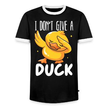 Je ne donne pas à un canard chuchotant Canard Canard Oiseau Canard - T-shirt contrasté Homme - noir/blanc - Devant - AI Model Female 172 light (172cm) & AI Model Male 178 light (178cm)