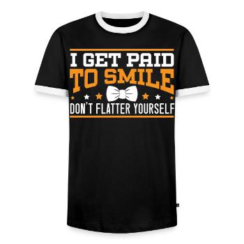 Waiter Waitress Bartender Mixologist Bartending - Men's Ringer Shirt - black/white - Front - AI Model Female 172 light (172cm) & AI Model Male 178 light (178cm)