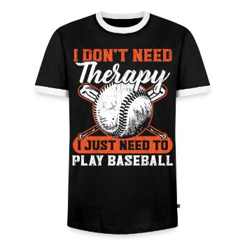 Baseball-Liebhaber Baseballspieler Baseball-Trainer - Männer Kontrast-T-Shirt - Schwarz/Weiß - Vorne - AI Model Female 172 light (172cm) & AI Model Male 178 light (178cm)