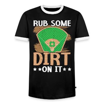 Reiben Sie etwas Schmutz darauf Baseballspieler Baseball-Trainer - Männer Kontrast-T-Shirt - Schwarz/Weiß - Vorne - AI Model Female 172 light (172cm) & AI Model Male 178 light (178cm)
