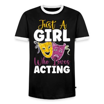 Theaterprobe Darsteller Künstler Schauspielerin Schauspieler - Männer Kontrast-T-Shirt - Schwarz/Weiß - Vorne - AI Model Female 172 light (172cm) & AI Model Male 178 light (178cm)