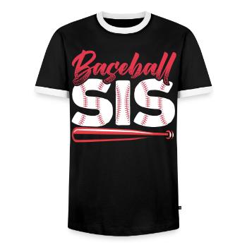Baseball Sis Baseballspieler Baseball Trainer Sport - Männer Kontrast-T-Shirt - Schwarz/Weiß - Vorne - AI Model Female 172 light (172cm) & AI Model Male 178 light (178cm)
