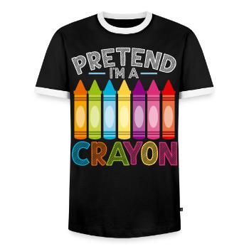 Tun Sie so, als wäre ich ein Buntstiftliebhaber Färbung Zeichnung Farbe - Männer Kontrast-T-Shirt - Schwarz/Weiß - Vorne - AI Model Female 172 light (172cm) & AI Model Male 178 light (178cm)