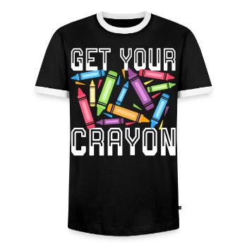 Holen Sie sich Ihre Buntstift-Färbung Künstlerische Zeichnungsfarbe - Männer Kontrast-T-Shirt - Schwarz/Weiß - Vorne - AI Model Female 172 light (172cm) & AI Model Male 178 light (178cm)