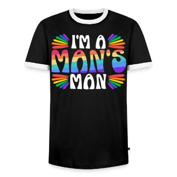 Gay Rights Rainbow Pride Month LGBTQ Gay Pride - Männer Kontrast-T-Shirt - Schwarz/Weiß - Vorne - AI Model Female 172 light (172cm) & AI Model Male 178 light (178cm)
