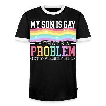Gay Rights Rainbow Pride Month LGBTQ Gay Pride - Männer Kontrast-T-Shirt - Schwarz/Weiß - Vorne - AI Model Female 172 light (172cm) & AI Model Male 178 light (178cm)