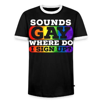 Gay Rights Rainbow Pride Month LGBTQ Gay Pride - Männer Kontrast-T-Shirt - Schwarz/Weiß - Vorne - AI Model Female 172 light (172cm) & AI Model Male 178 light (178cm)