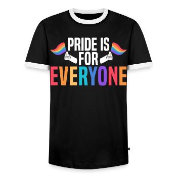 La fierté est pour tout le monde Mois arc-en-ciel LGBTQ Gay - T-shirt contrasté Homme - noir/blanc - Devant - AI Model Female 172 light (172cm) & AI Model Male 178 light (178cm)