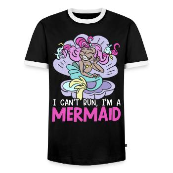 Meerjungfrau Squad Mythos Folklore Unterwasser Aquatisch - Männer Kontrast-T-Shirt - Schwarz/Weiß - Vorne - AI Model Female 172 light (172cm) & AI Model Male 178 light (178cm)
